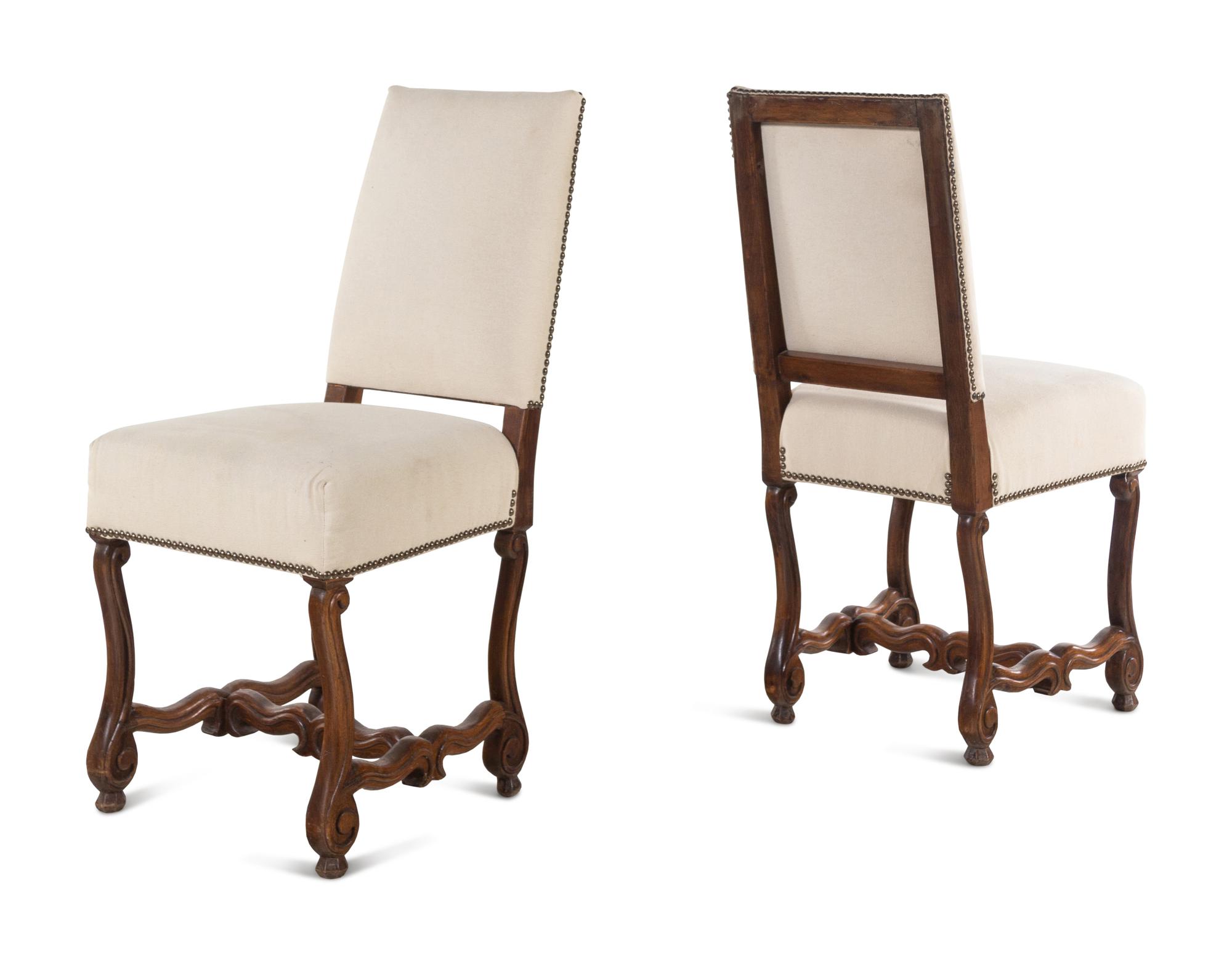A Pair of Louis XIII Style Walnut Side Chairs