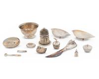 A Miscellaneous Group of American and European Silver Table Articles