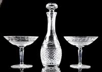 A Group of Three Waterford Table Articles Height of tallest 10 3/4 inches.