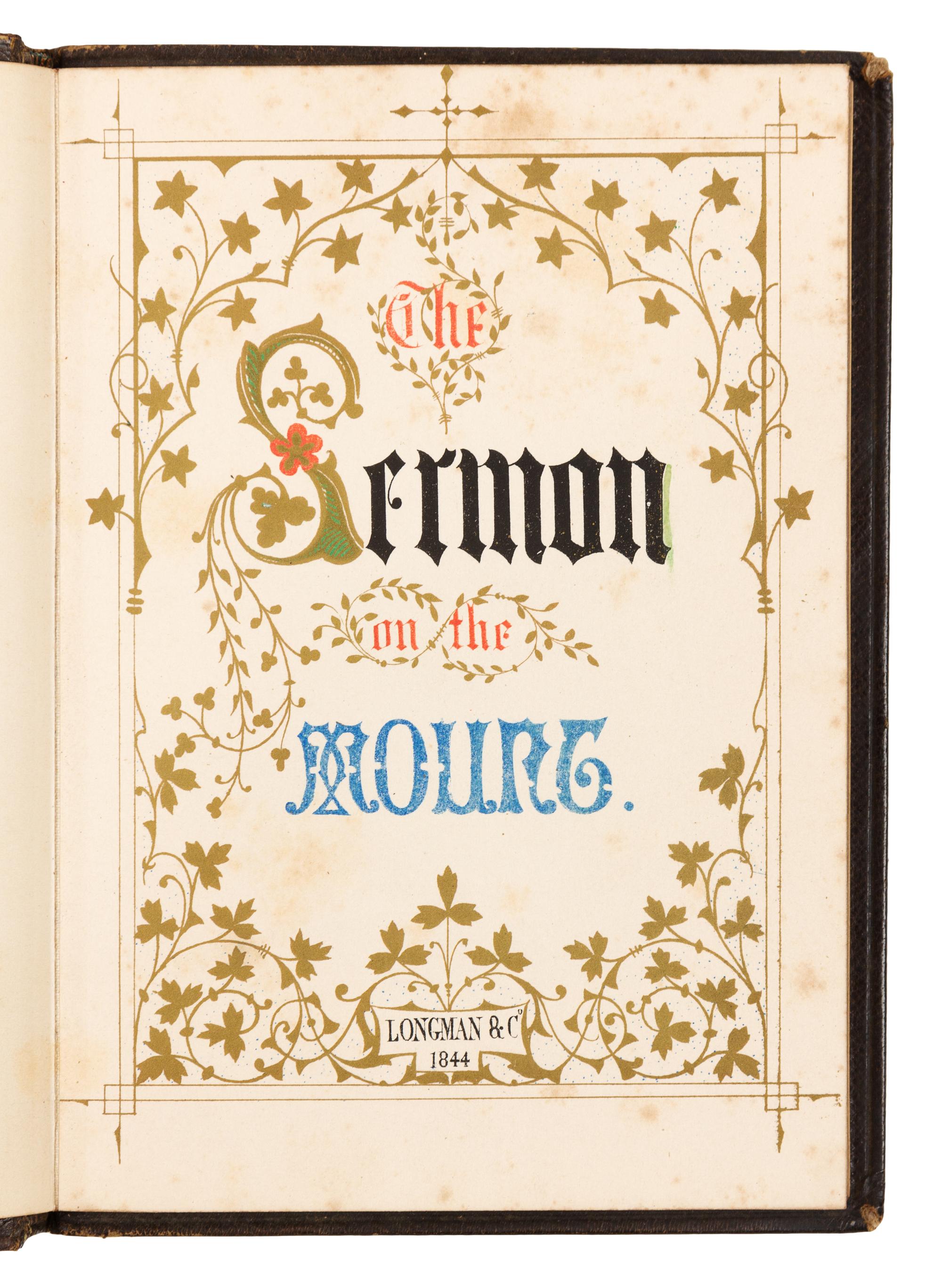 [ILLUMINATION]. JONES, Owen (1809-1874). The Sermon on the Mount. [London:] Longman & Co., 1844.