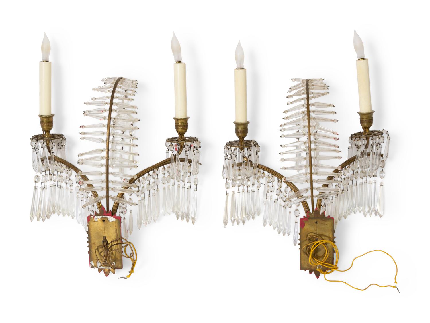 A Pair of Crystal Sconces