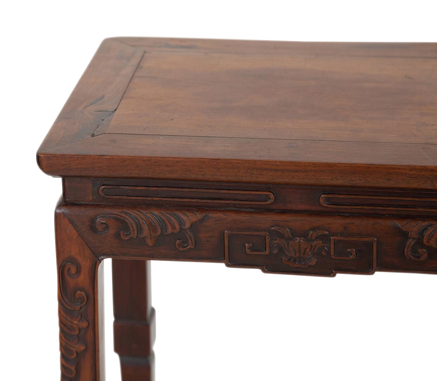 Two Chinese Carved Hardwood Jardiniere Stands
