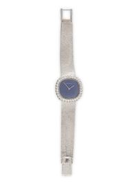 AUDEMARS PIGUET, 18K WHITE GOLD, DIAMOND AND LAPIS LAZULI WATCH