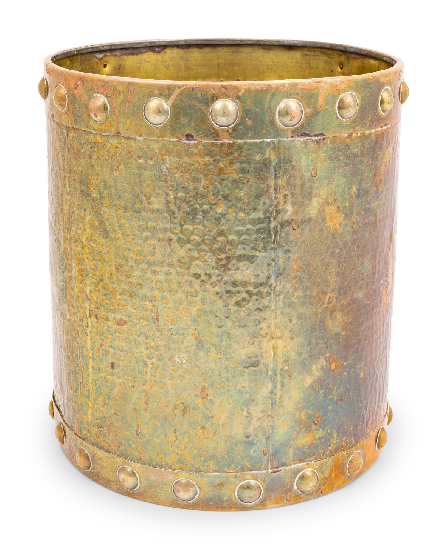Two Hammered Brass Vessels