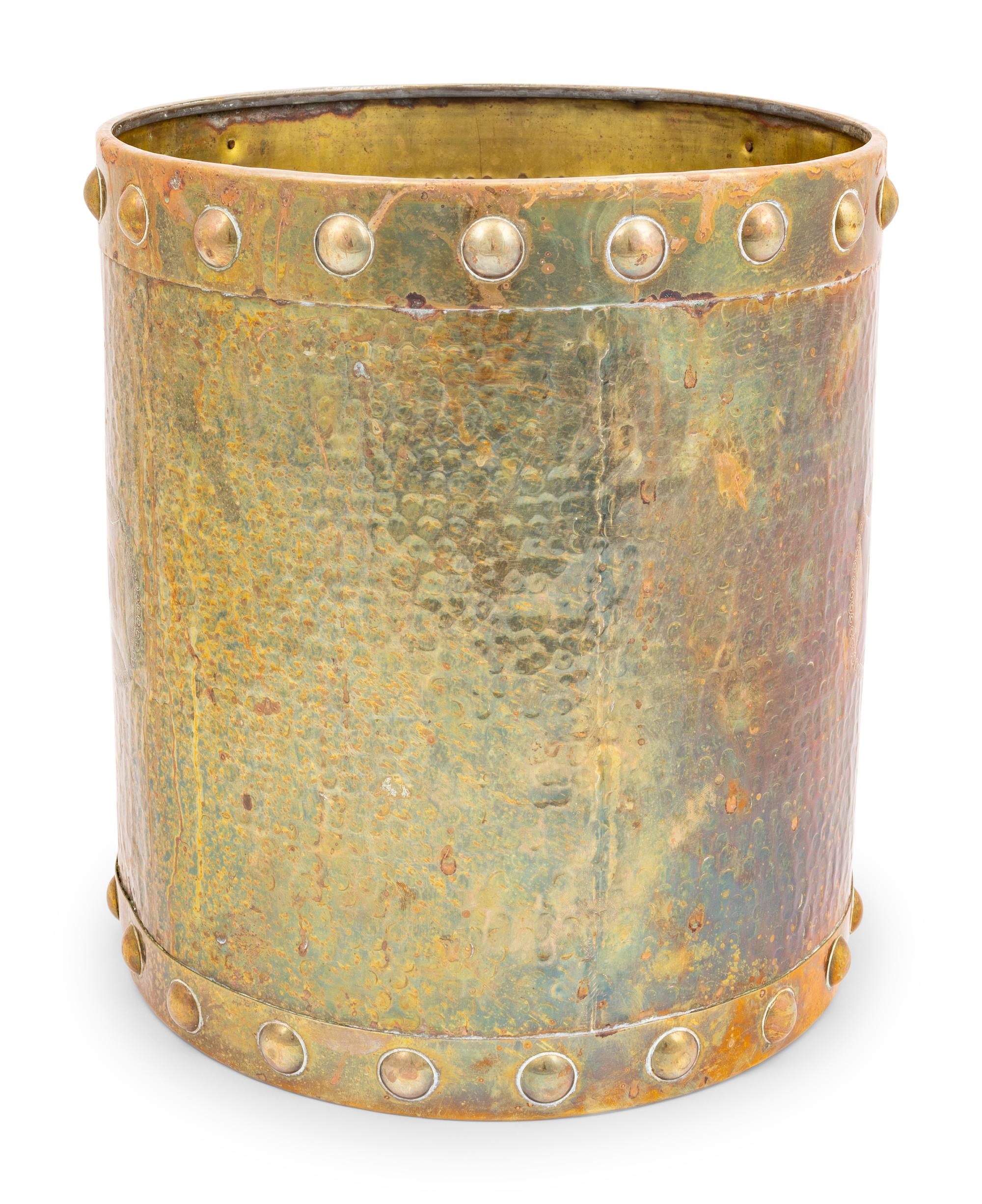 Two Hammered Brass Vessels