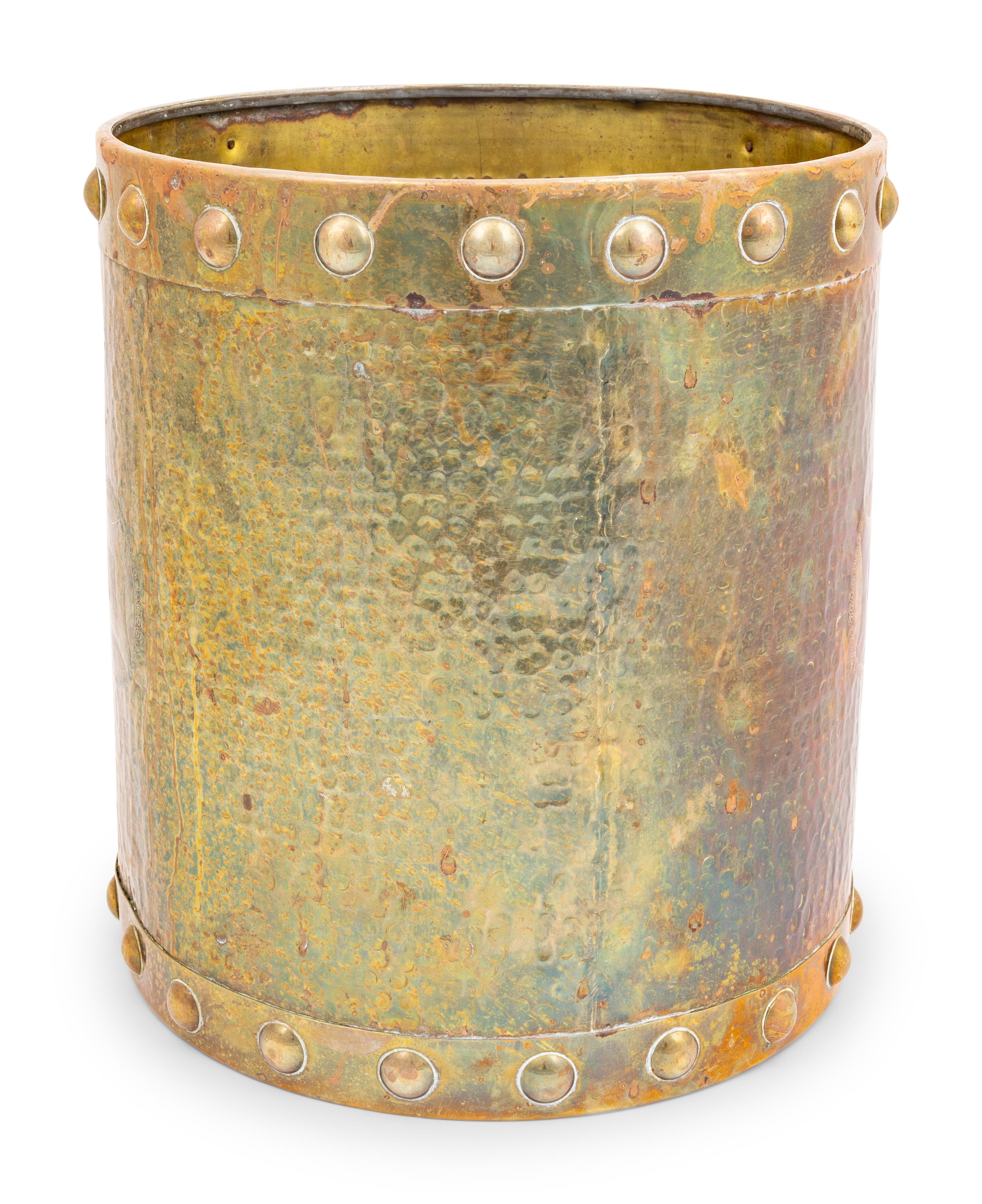 Two Hammered Brass Vessels
