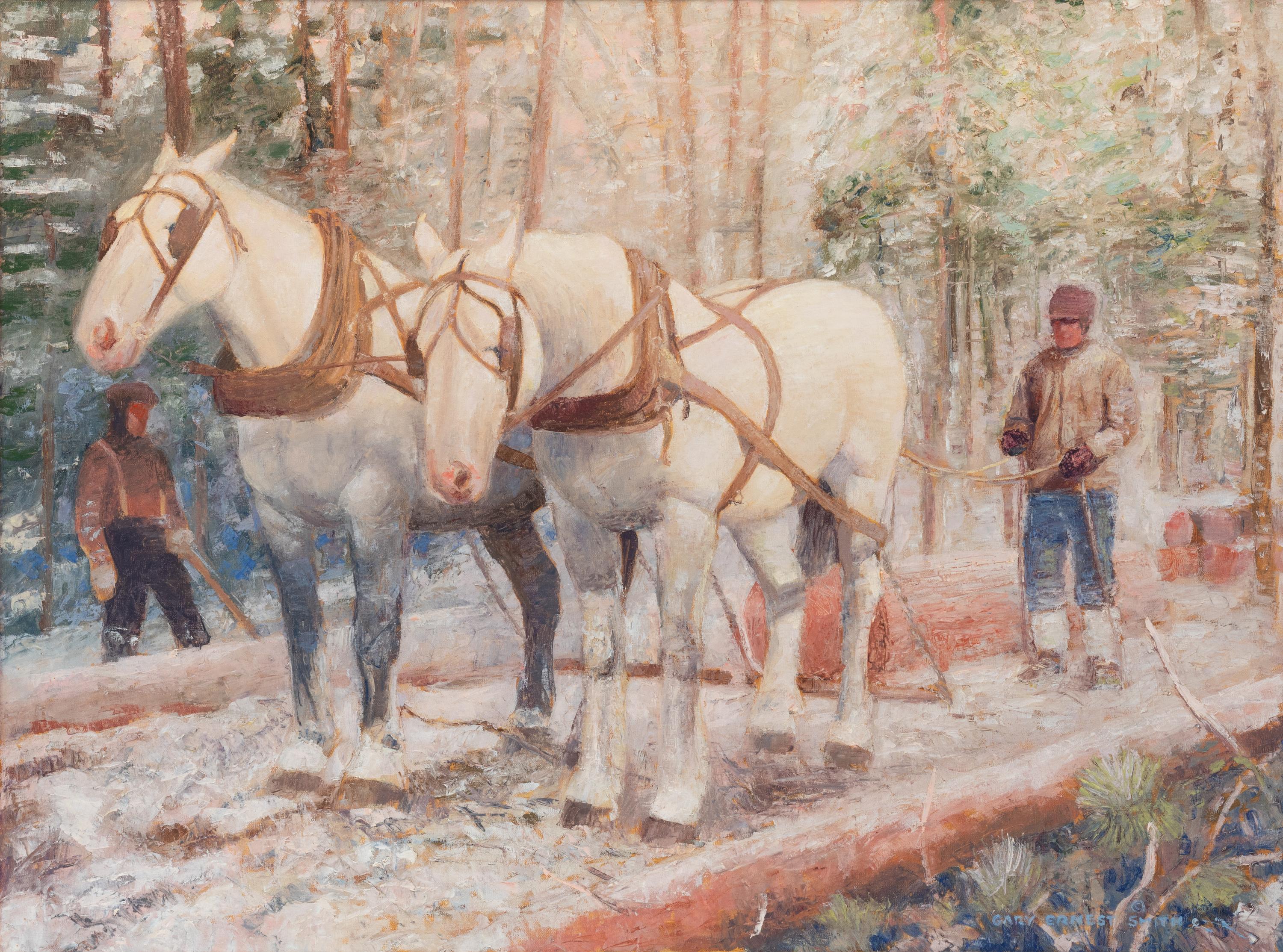 Gary Ernest Smith (American, b. 1942) — Skidding Logs