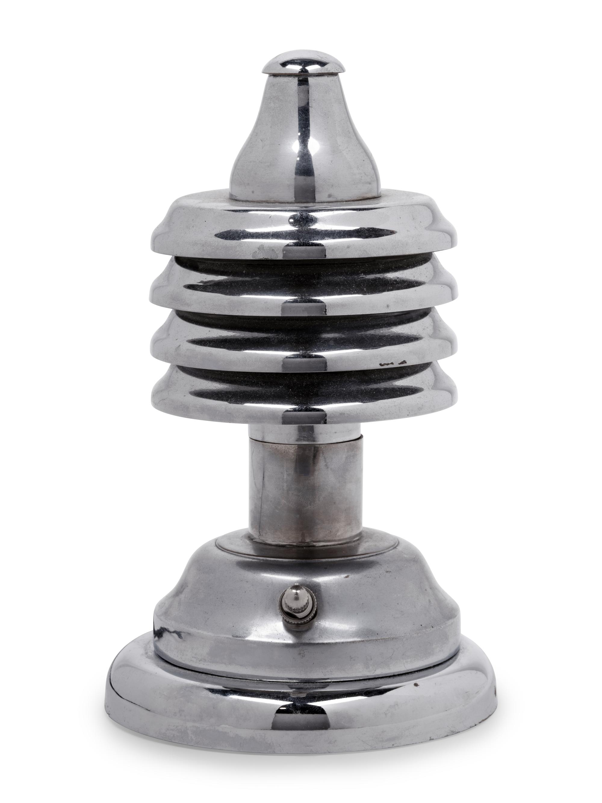 A Chromed Metal Ship's Deck Table Lamp