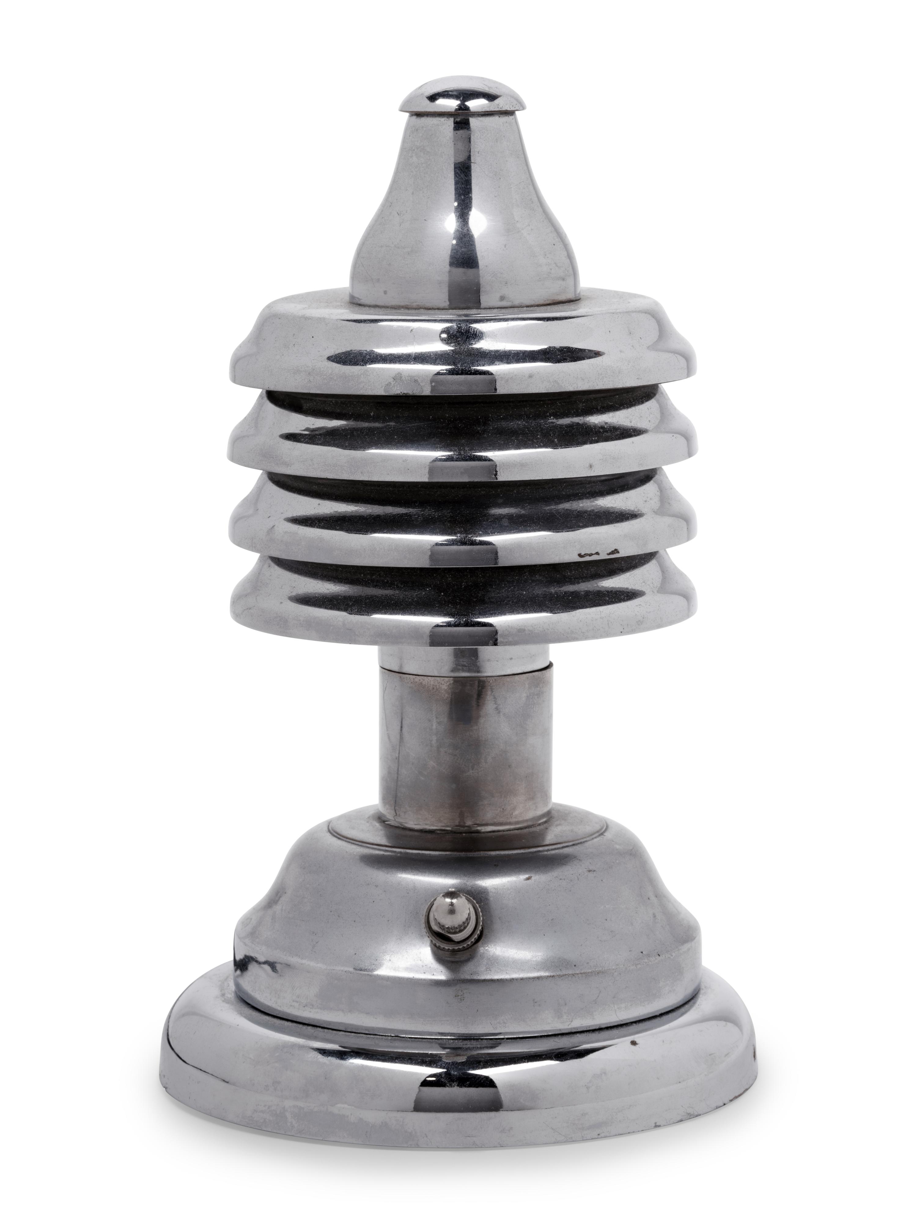 A Chromed Metal Ship's Deck Table Lamp