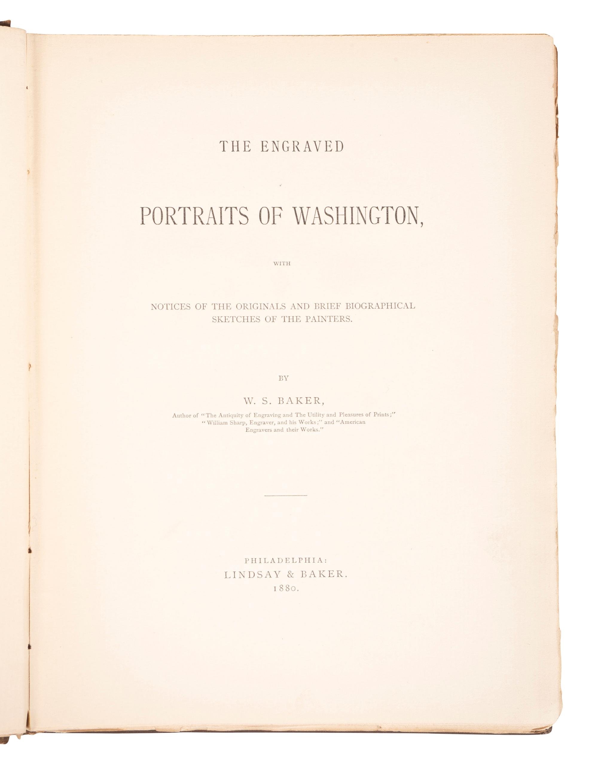 [WASHINGTON, George (1732-1799)]. A group of books and historic auction catalogues about the engraved portraits of George Washington, including Hart, comprising: