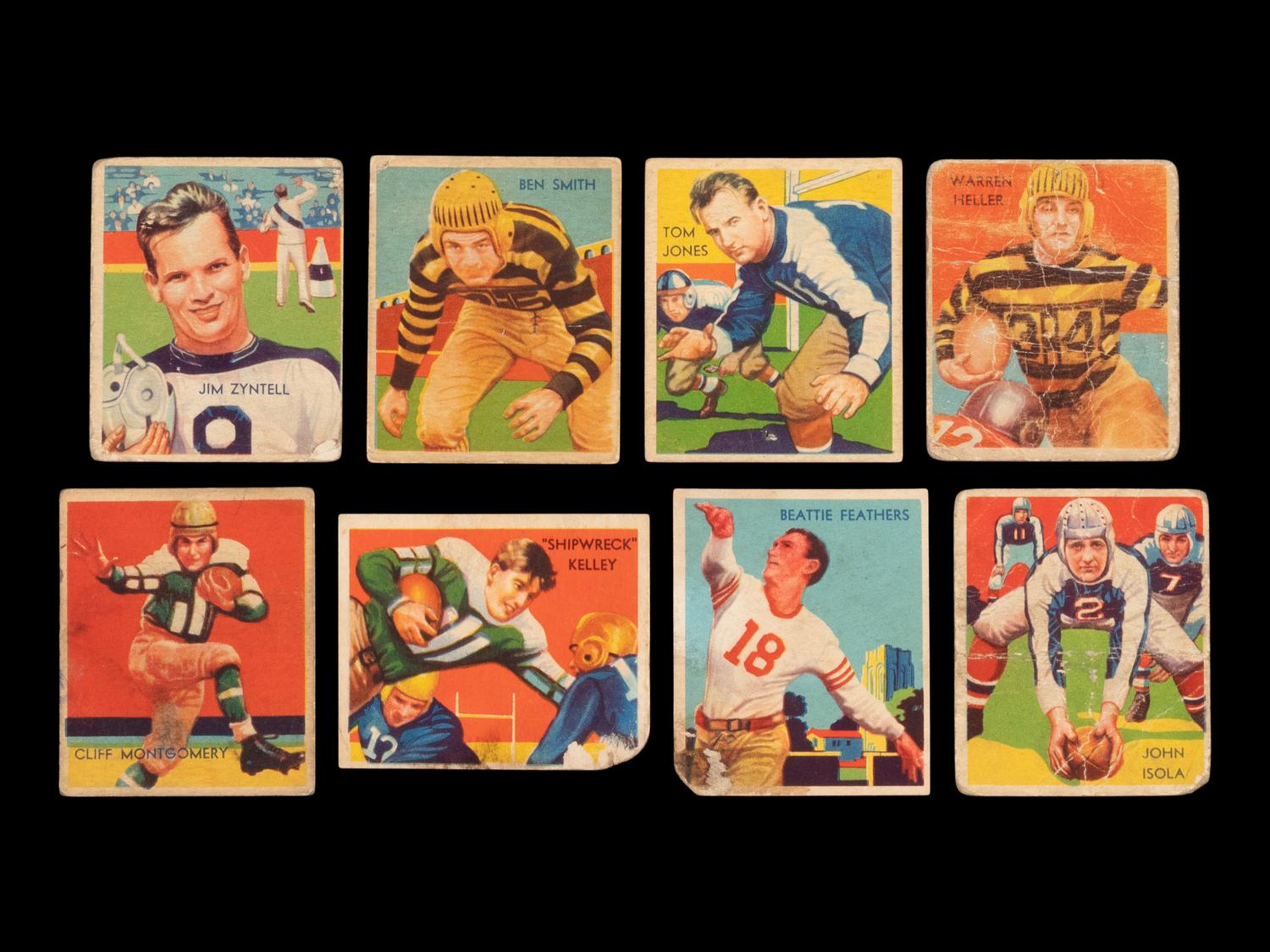 A Group of 1935 National Chicle Football Stars Cards Including Key Issues