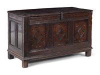 A Charles II Carved Oak Blanket Chest