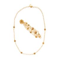 Chanel, Camellia & Gripoix Pearl Necklace and Bracelet Set