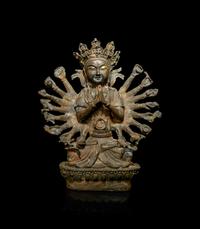 A Bronze Figure of a Multi-Armed Cundi Bodhisattva