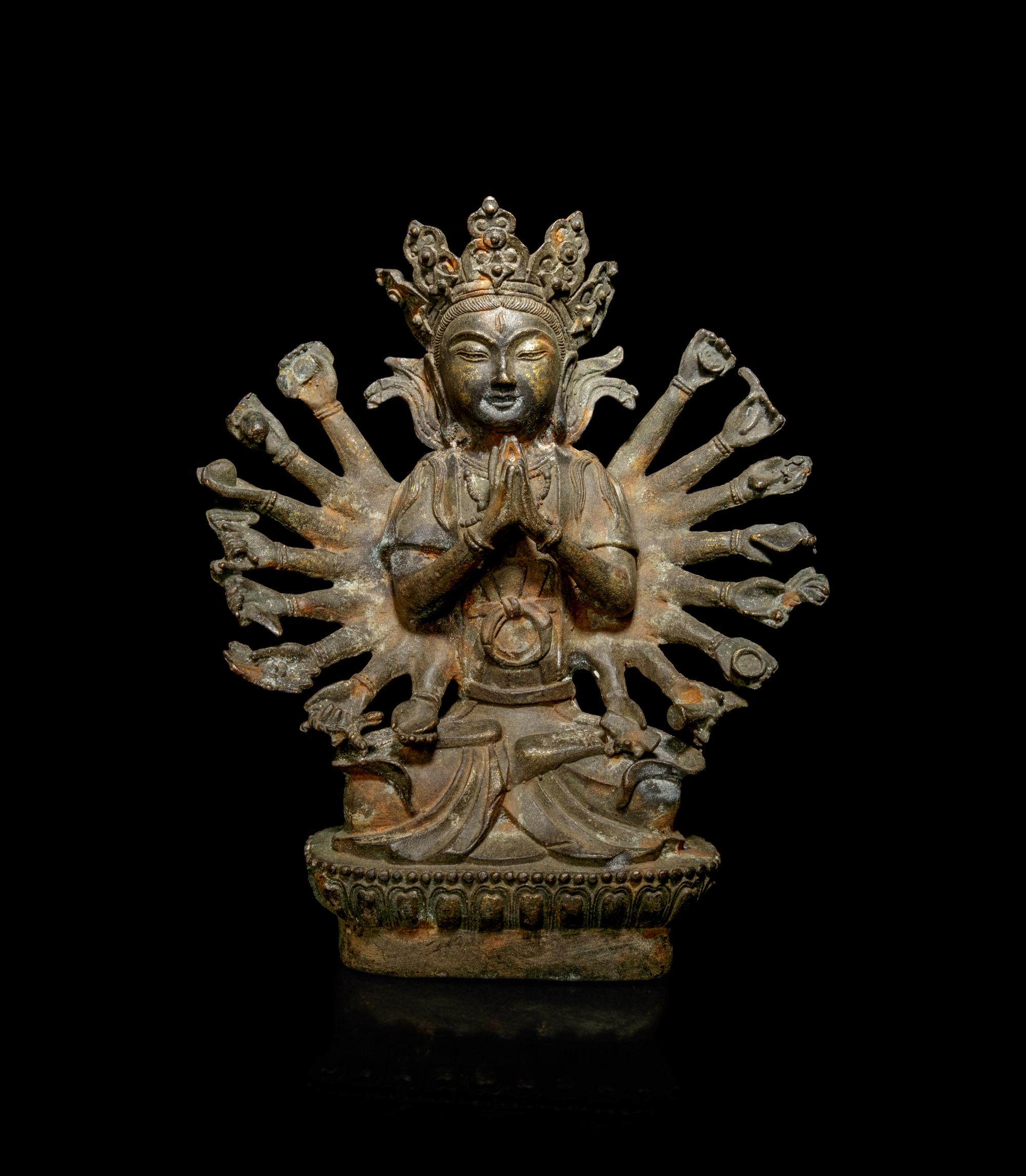 A Bronze Figure of a Multi-Armed Cundi Bodhisattva