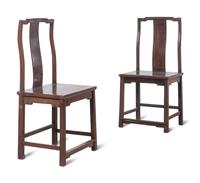 A Set of Four Hardwood Lamphanger Chairs, Dengguayi