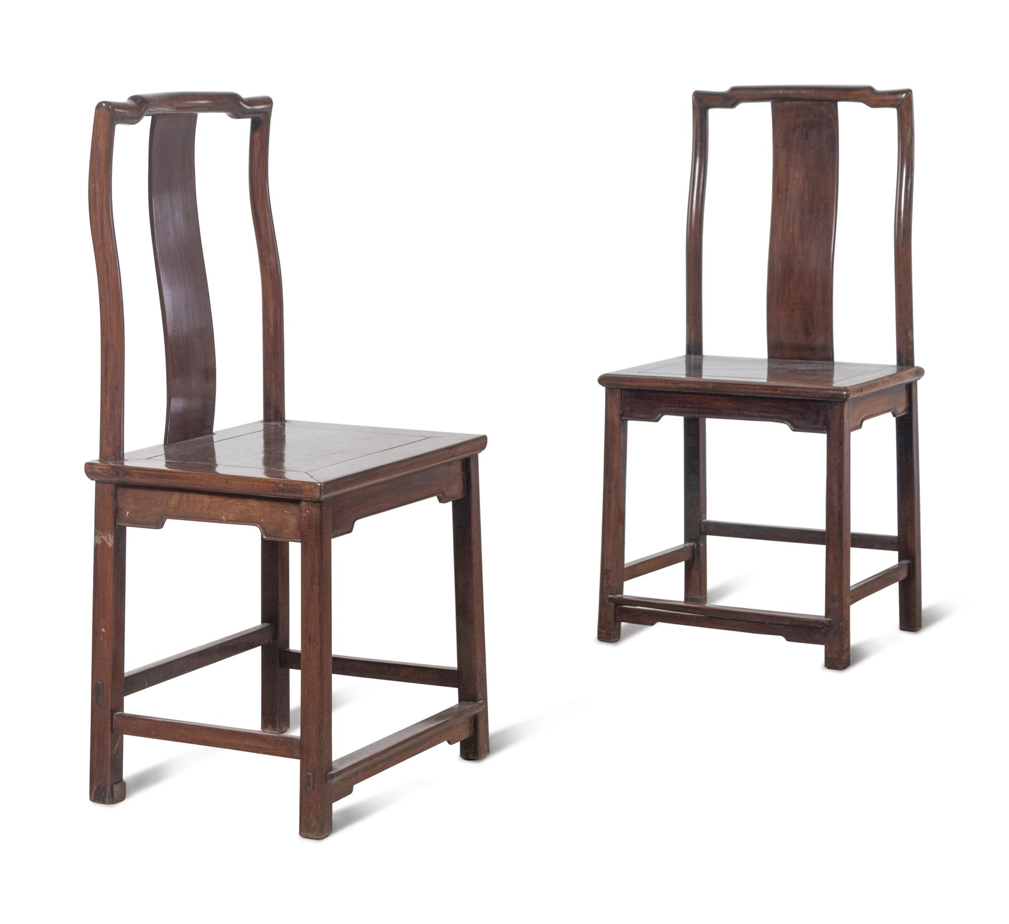 A Set of Four Hardwood Lamphanger Chairs, Dengguayi