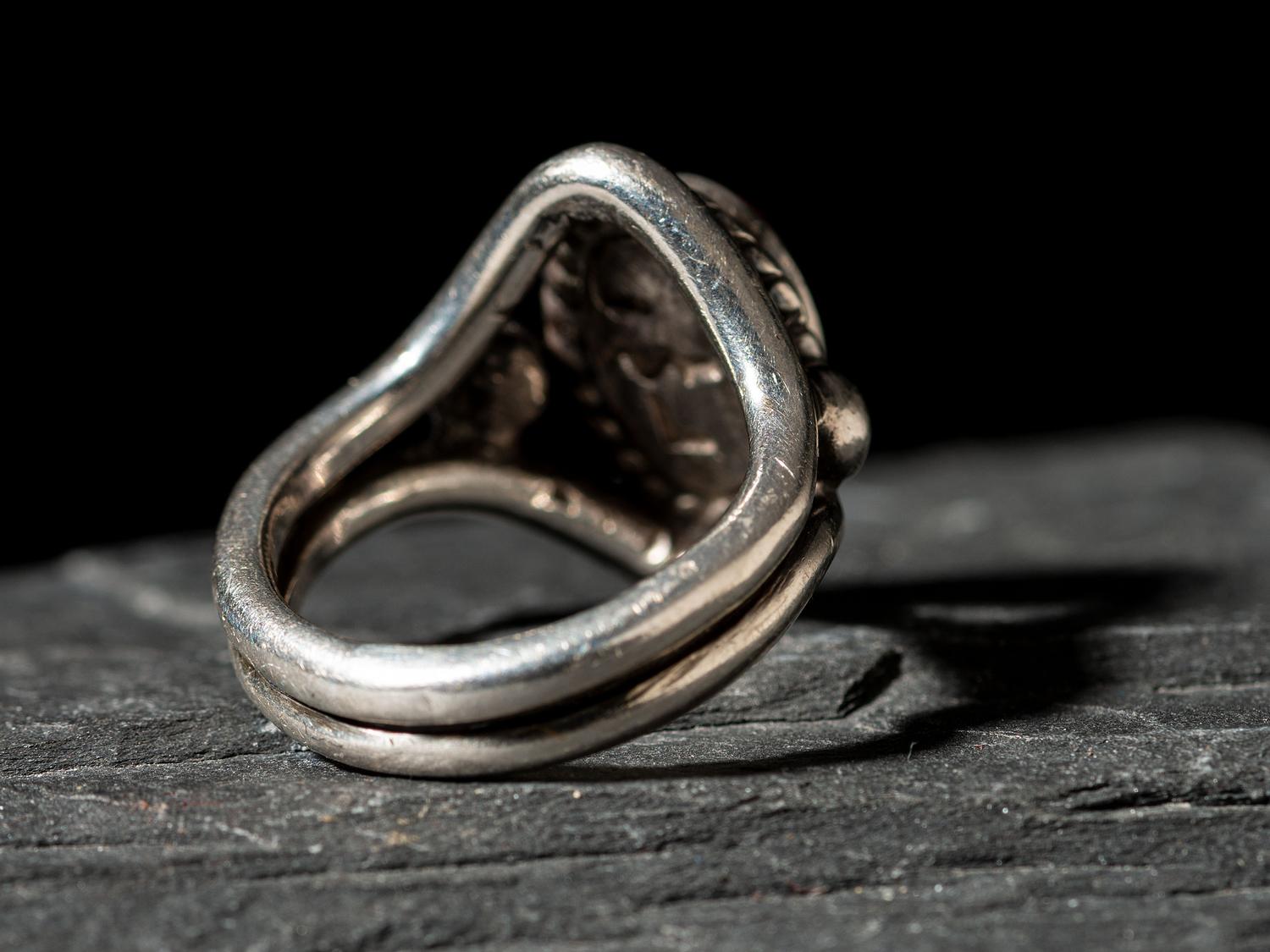 Silver and Coral Ring