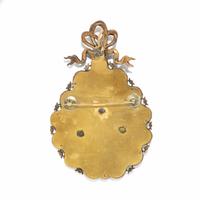 DIAMOND AND ENAMEL SUN AND MOON BROOCH