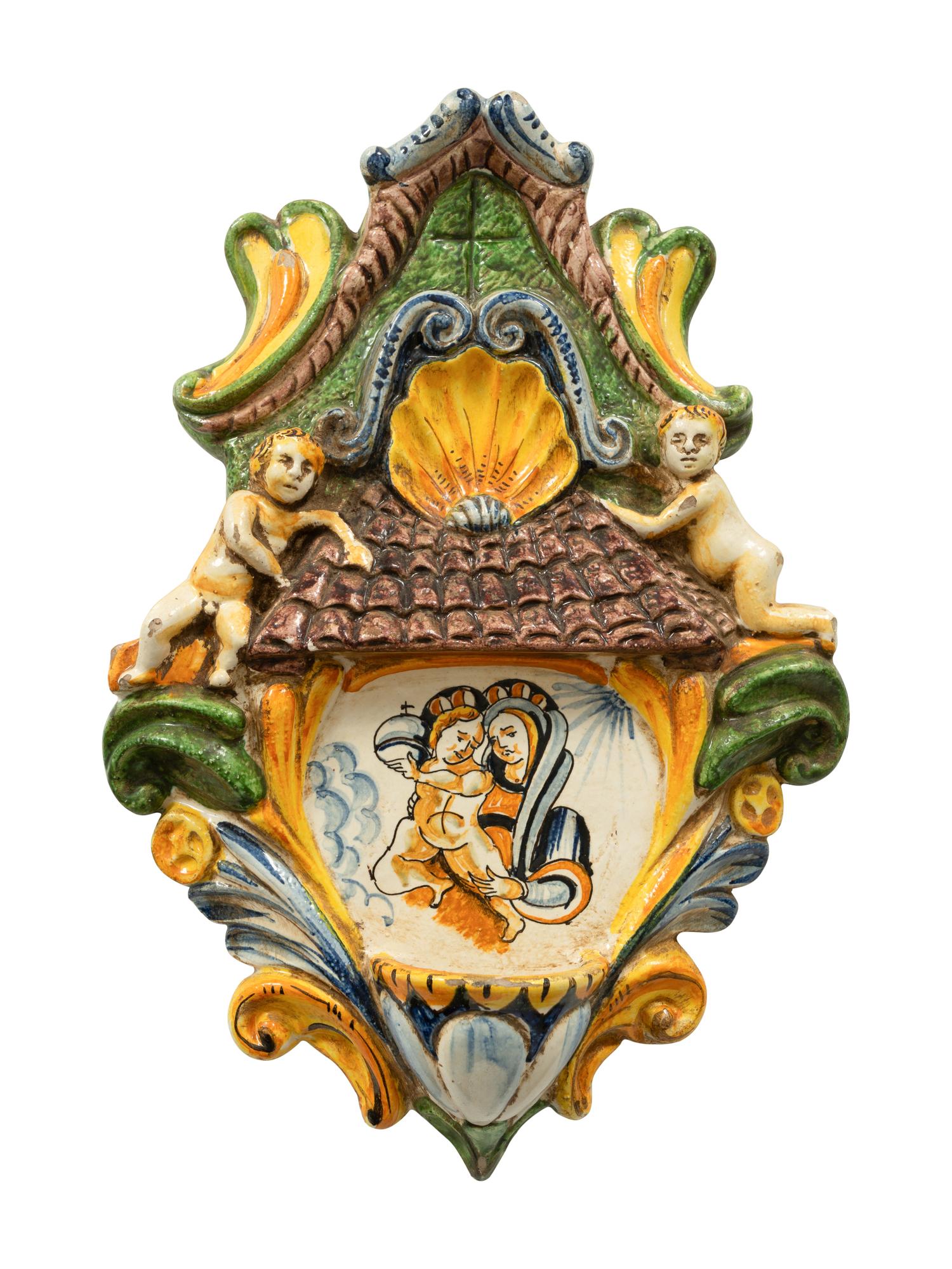Four Italian Majolica Wall Ornaments