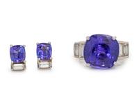A Collection of Platinum, Tanzanite and Diamond Jewelry,