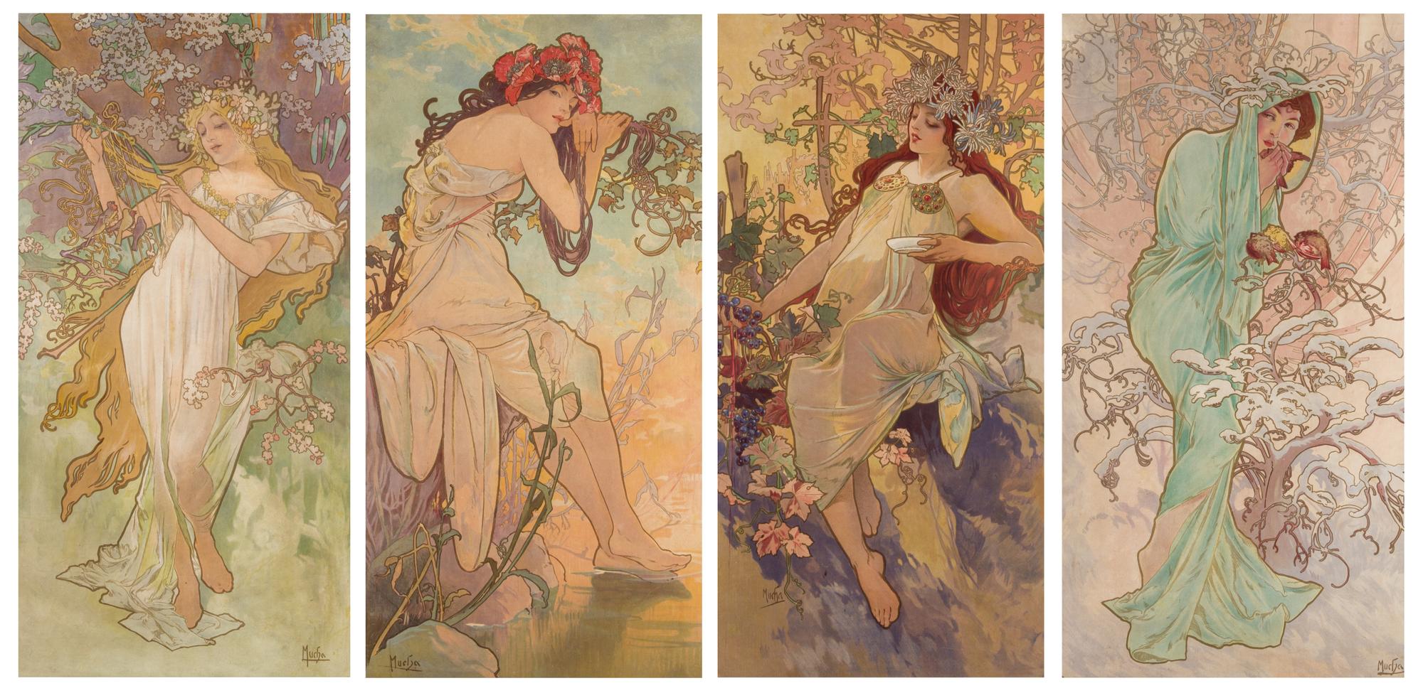 Alphonse Mucha, (Czech, 1860-1939), Les quatres saisons, c. 1896
