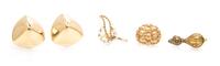A Collection of 14 Karat Yellow Gold Earclips, 21.30 dwts.