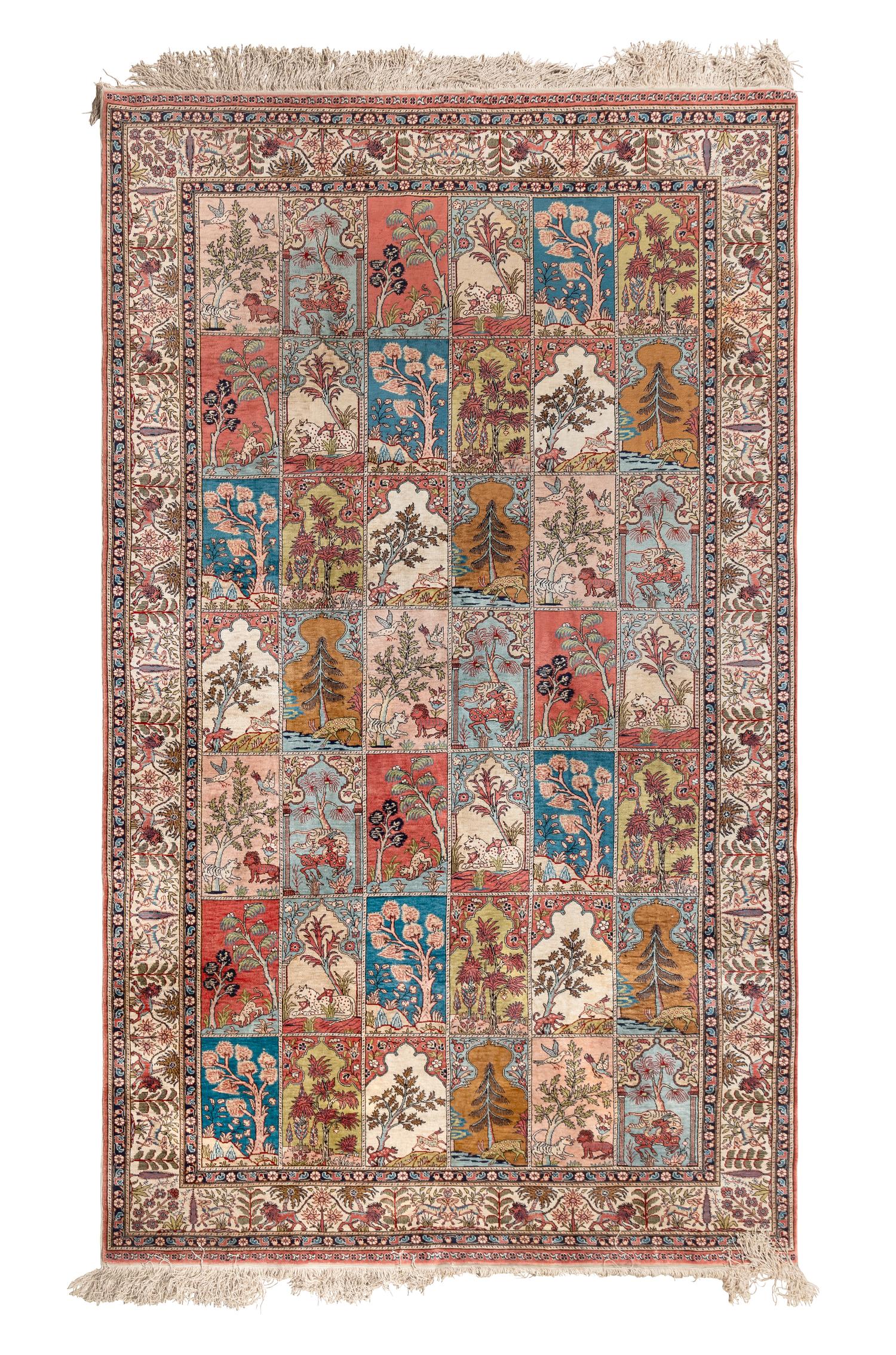 A Qom Silk Rug