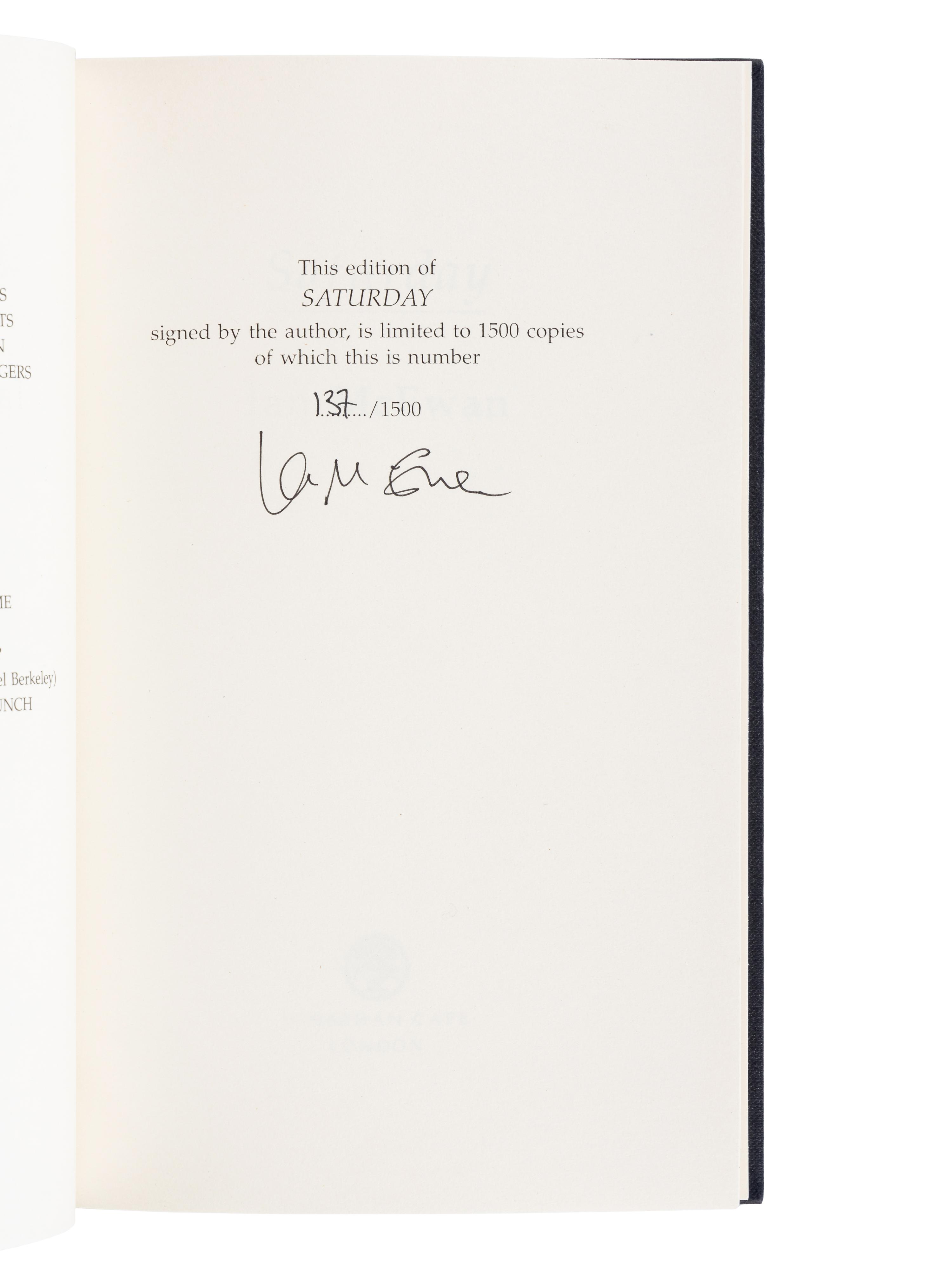 McEWAN, Ian (b. 1948). A group of 6 novels by McEwan, MOST SIGNED, comprising: