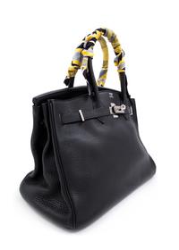 An Hermès Black Clemence 35cm Birkin, 9.75" H x 13.75" W x 7" D; Handle drop: 5".