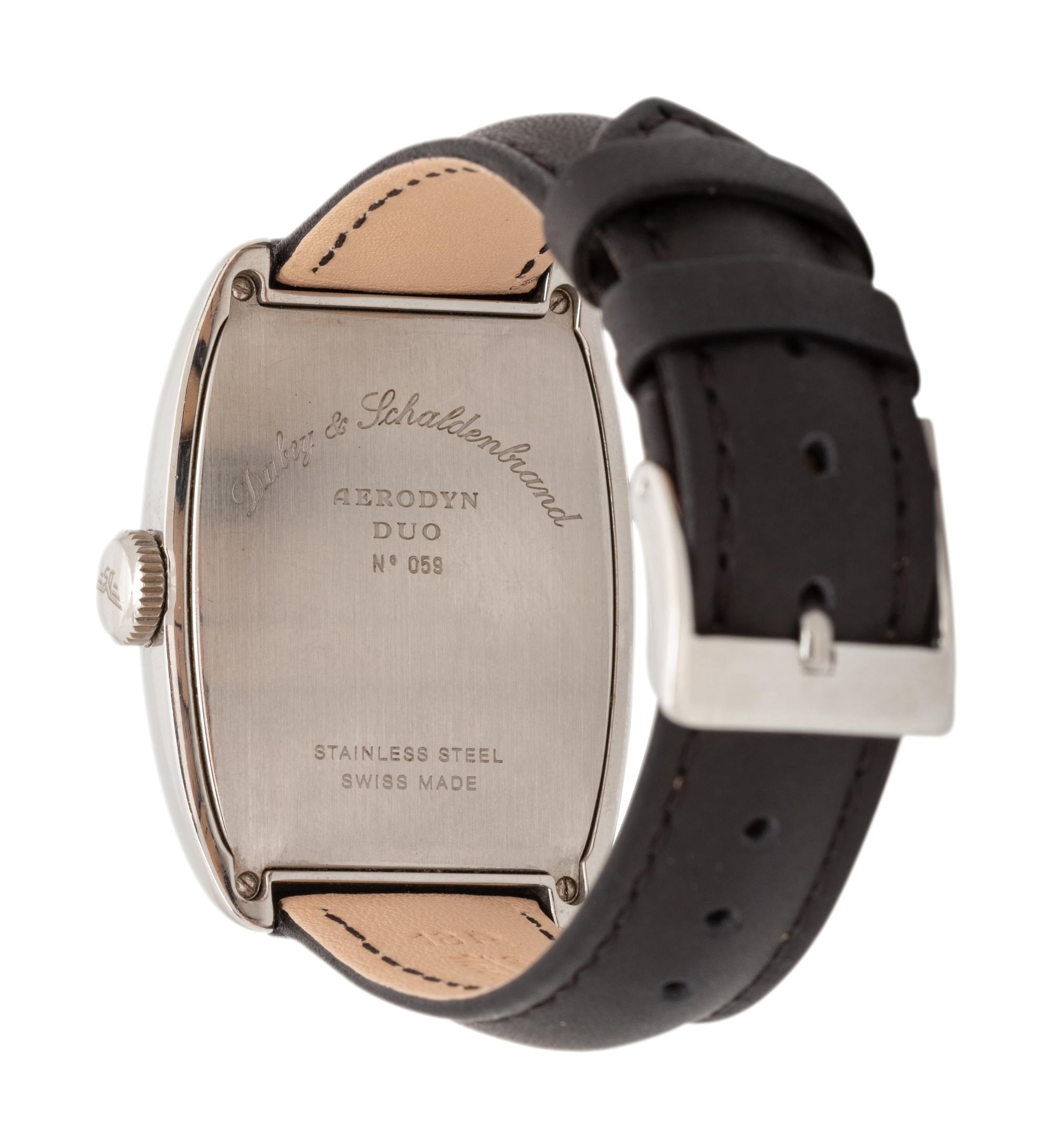 DUBEY & SCHALDENBRAND, STAINLESS STEEL DUAL TIME ZONE 'AURODYN DUO' WRISTWATCH