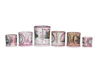 Six Sunderland Luster Mugs