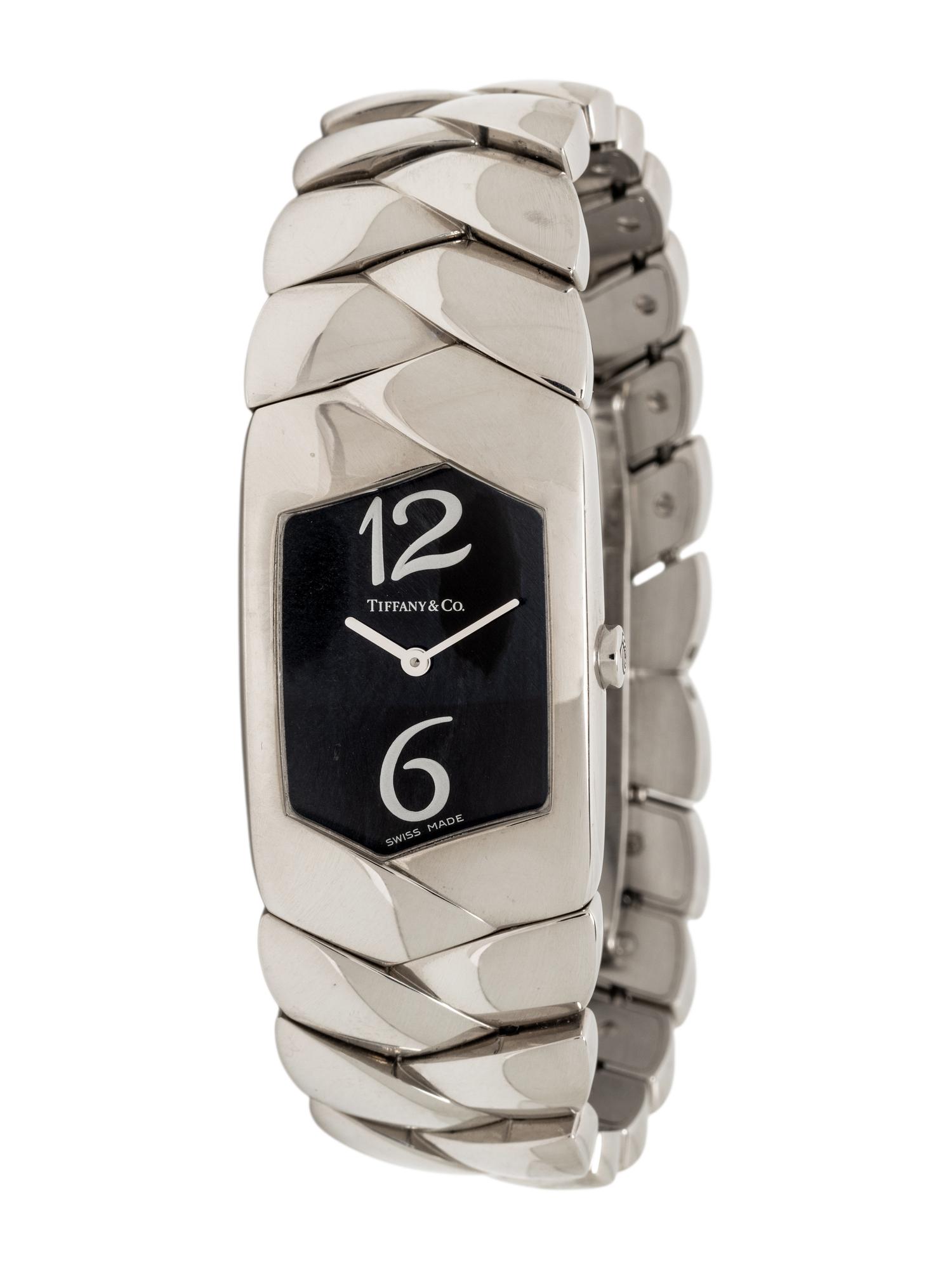 TIFFANY & CO., STAINLESS STEEL 'TIFFANY TESORO' WATCH