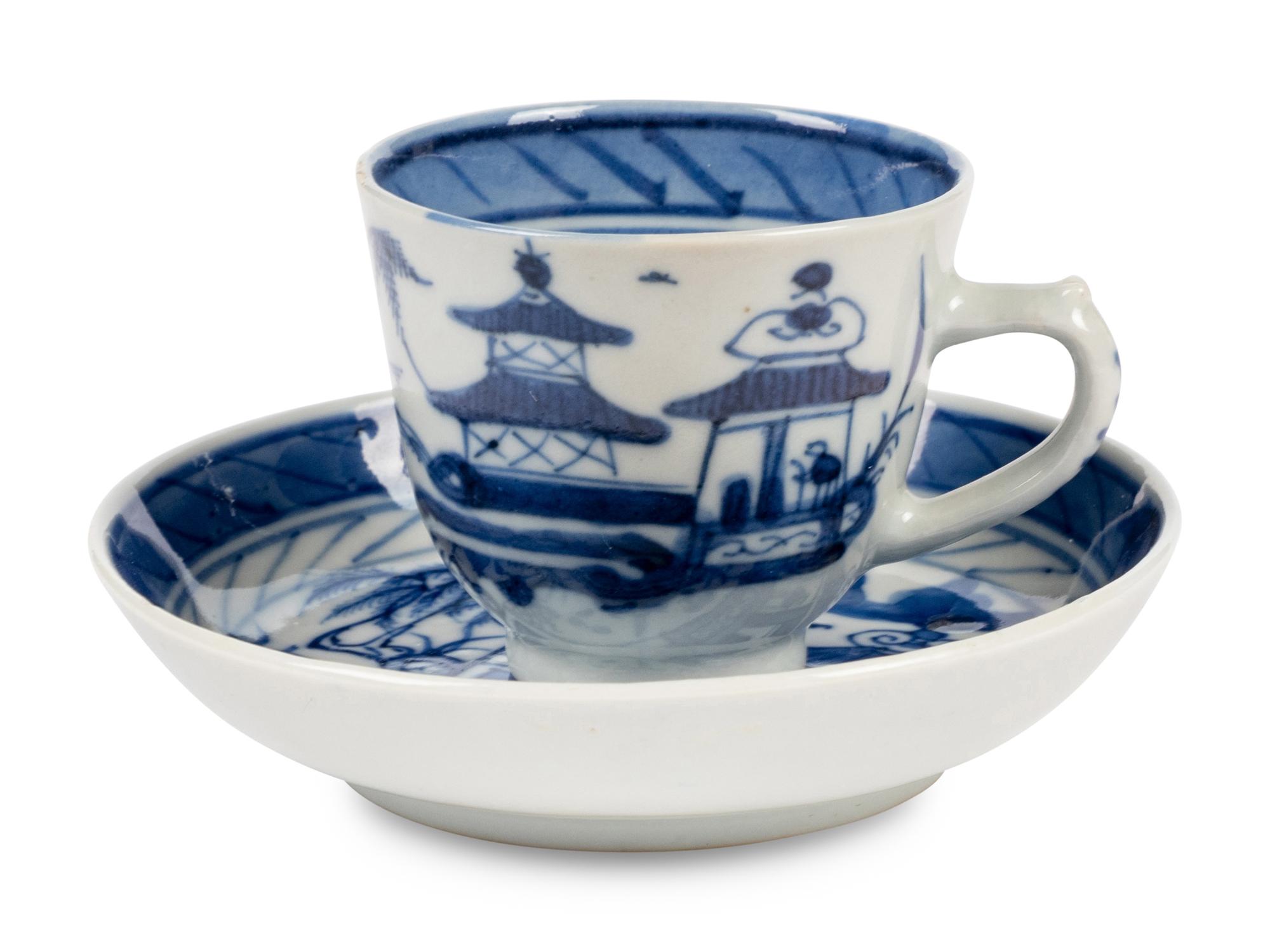 A Canton Blue and White Porcelain Coffee Service