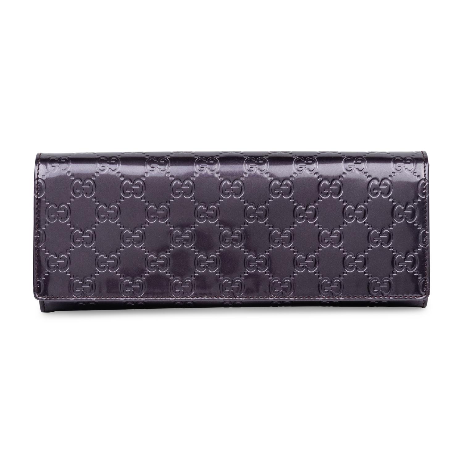 Gucci, Purple Patent Monogram Clutch
