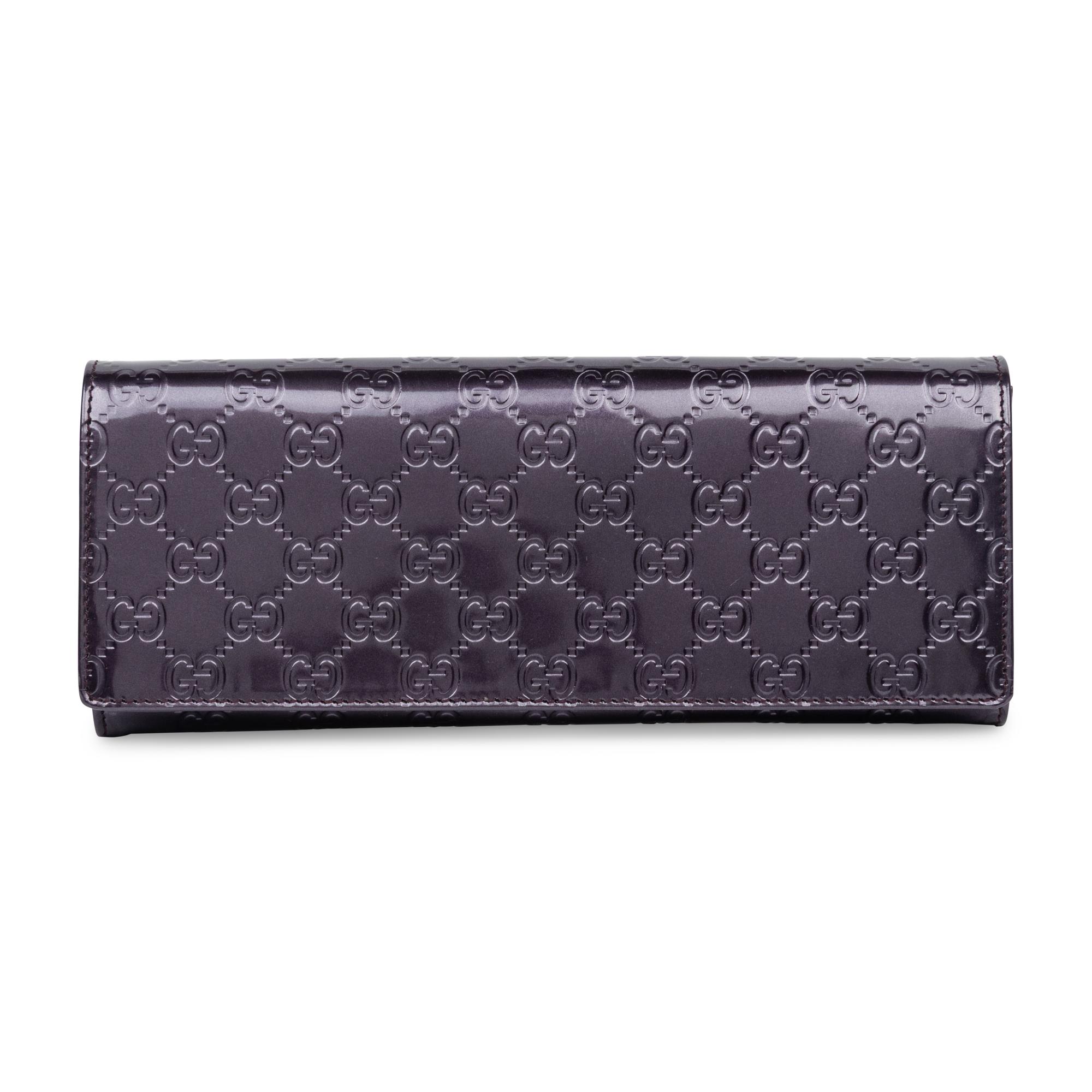 Gucci, Purple Patent Monogram Clutch