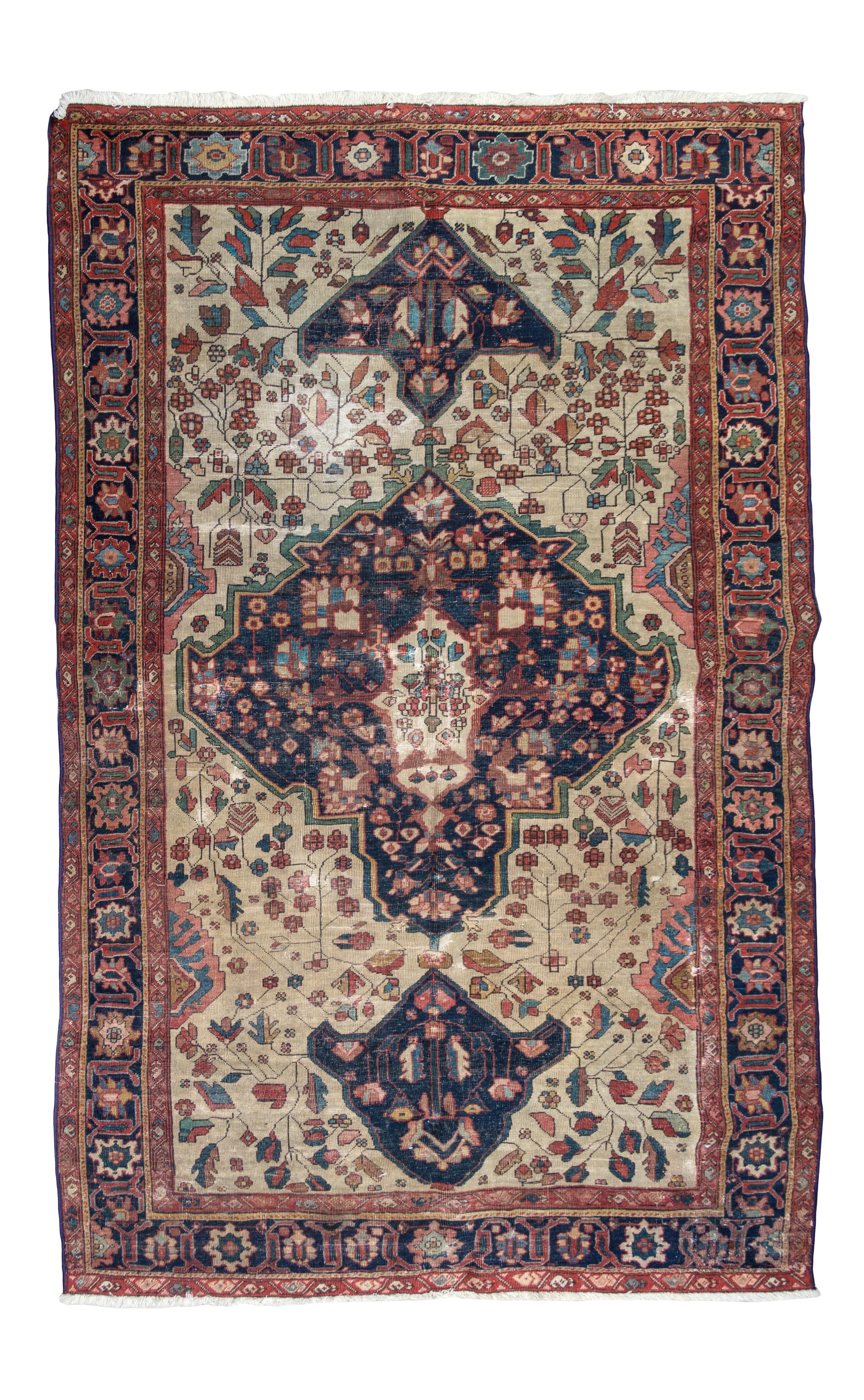 A Sarouk Farahan Wool Rug 6 feet 7 inches x 4 feet 1 inch.