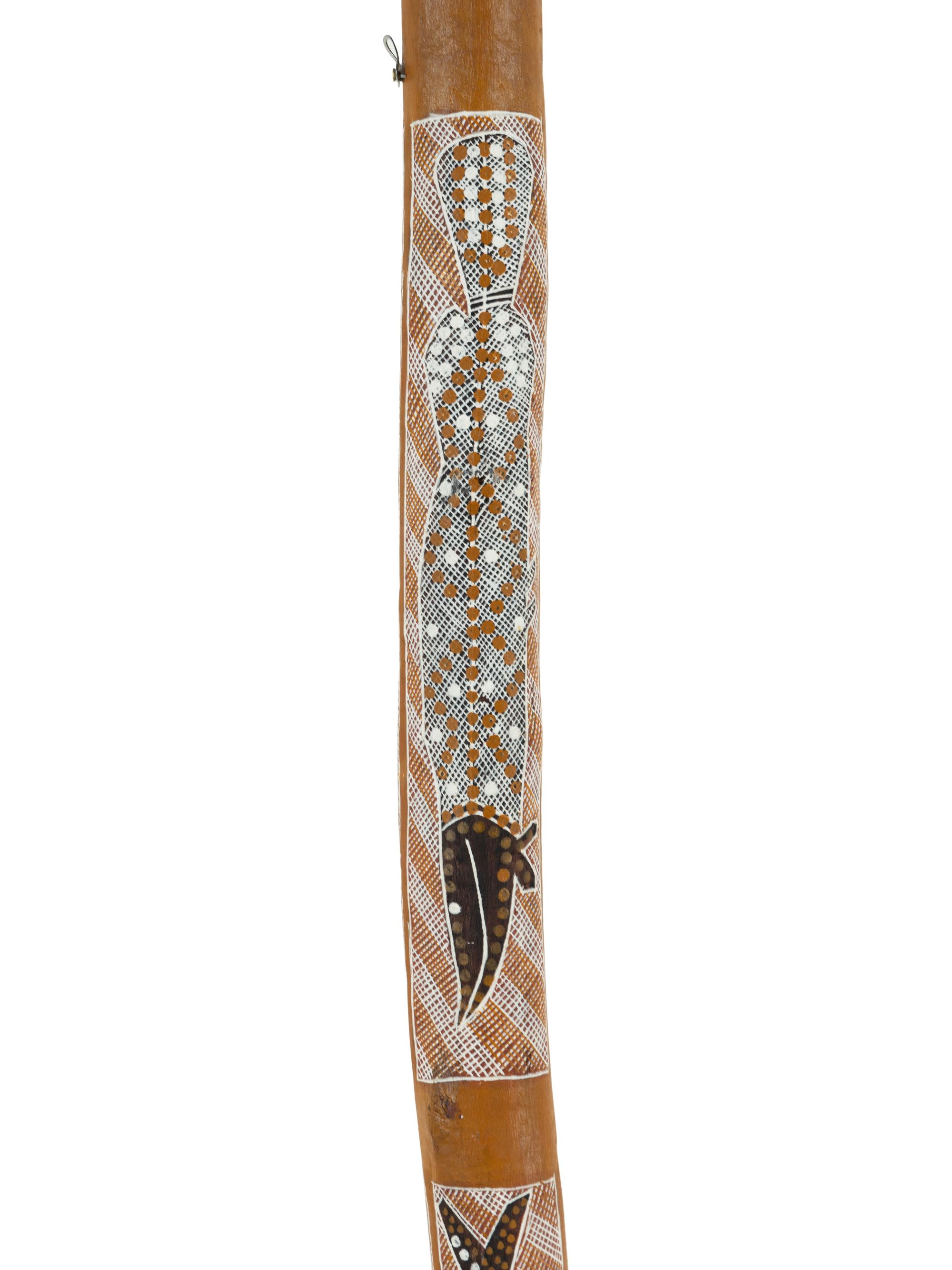 Two Carved and Painted Aboriginal Staffs