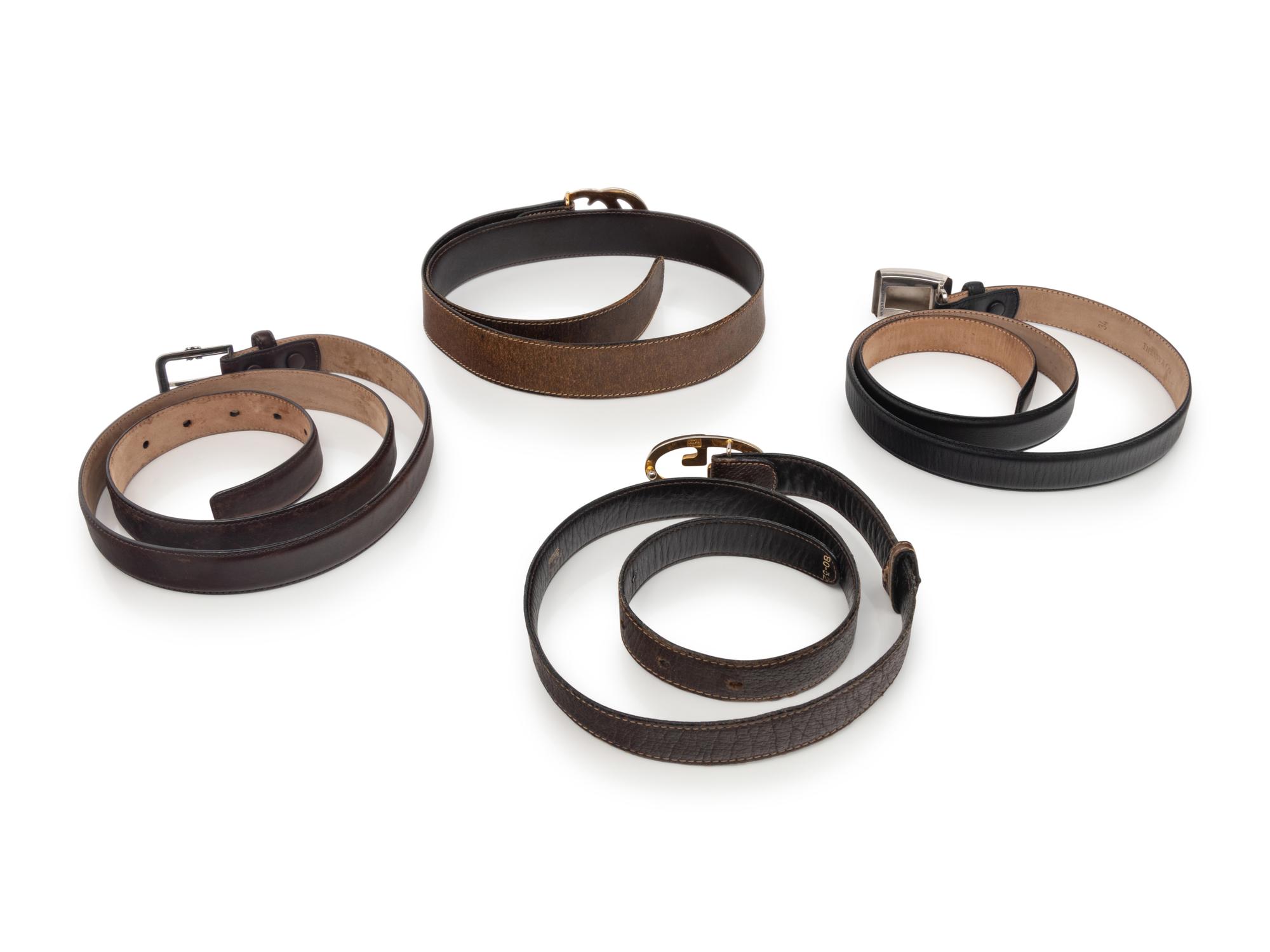 Four Designer Belts: Two Tiffany & Co. & Two Gucci
