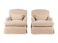 A Pair of Velvet-Upholstered Armchairs