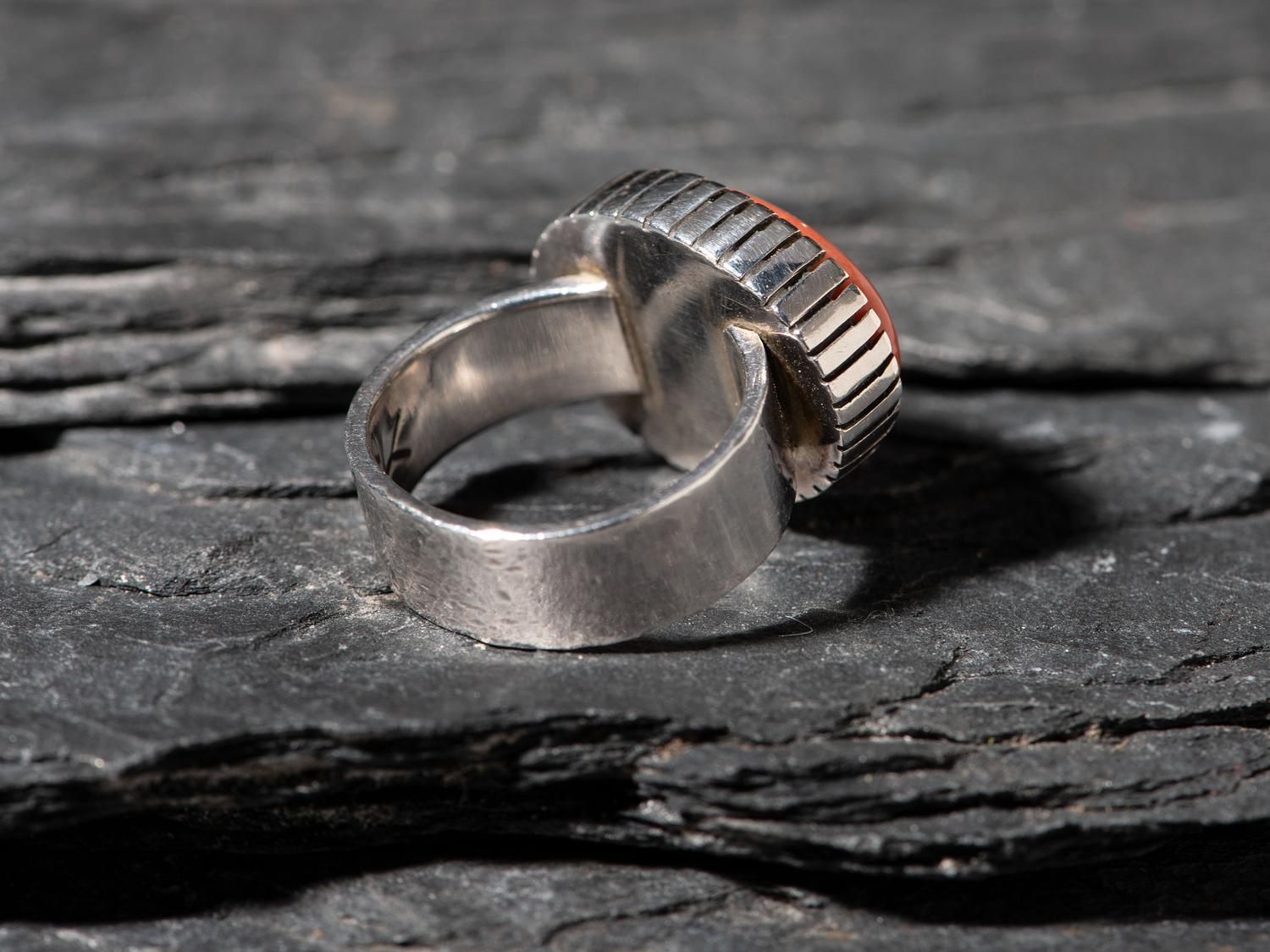 Sterling Silver and Coral Ring