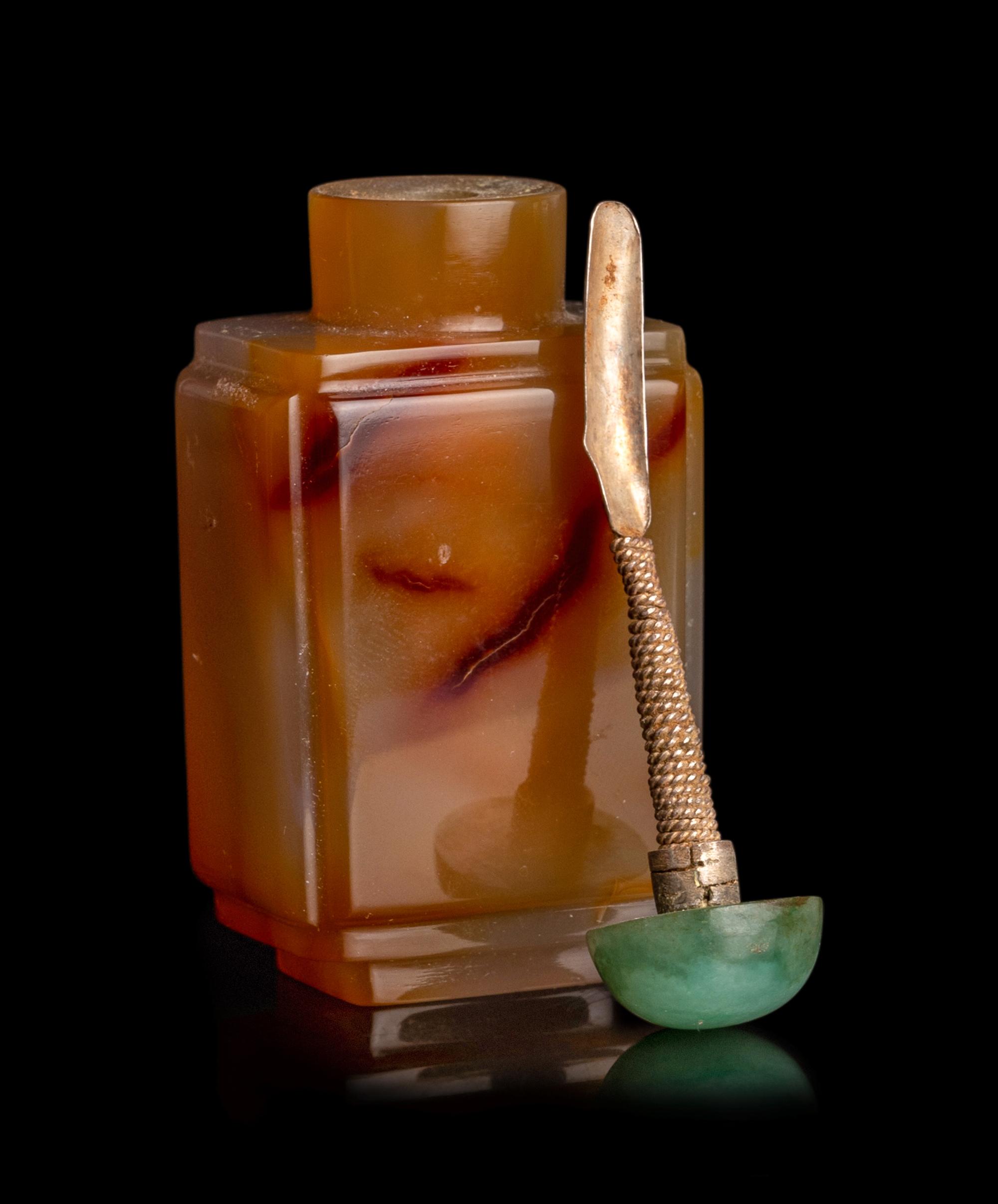 Two Chinese Agate Snuff Bottles