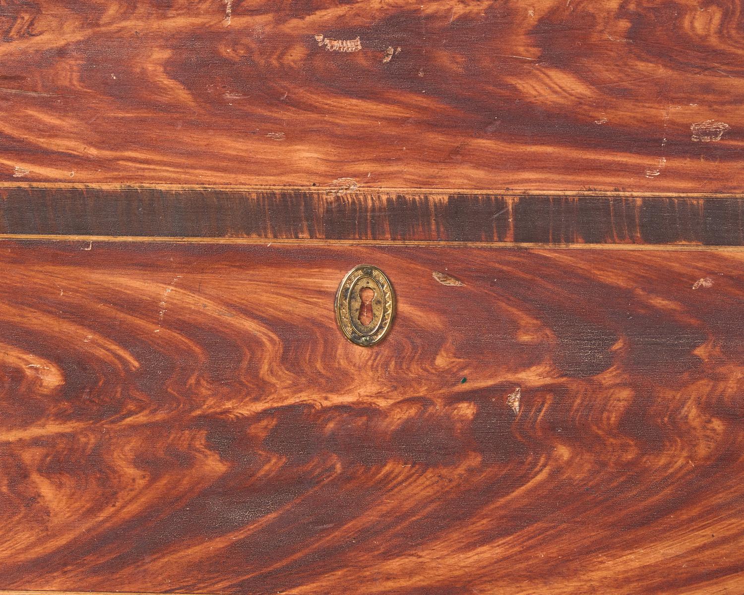 A Late Federal Grained And Red-Painted Pine Two Drawer Mule Chest