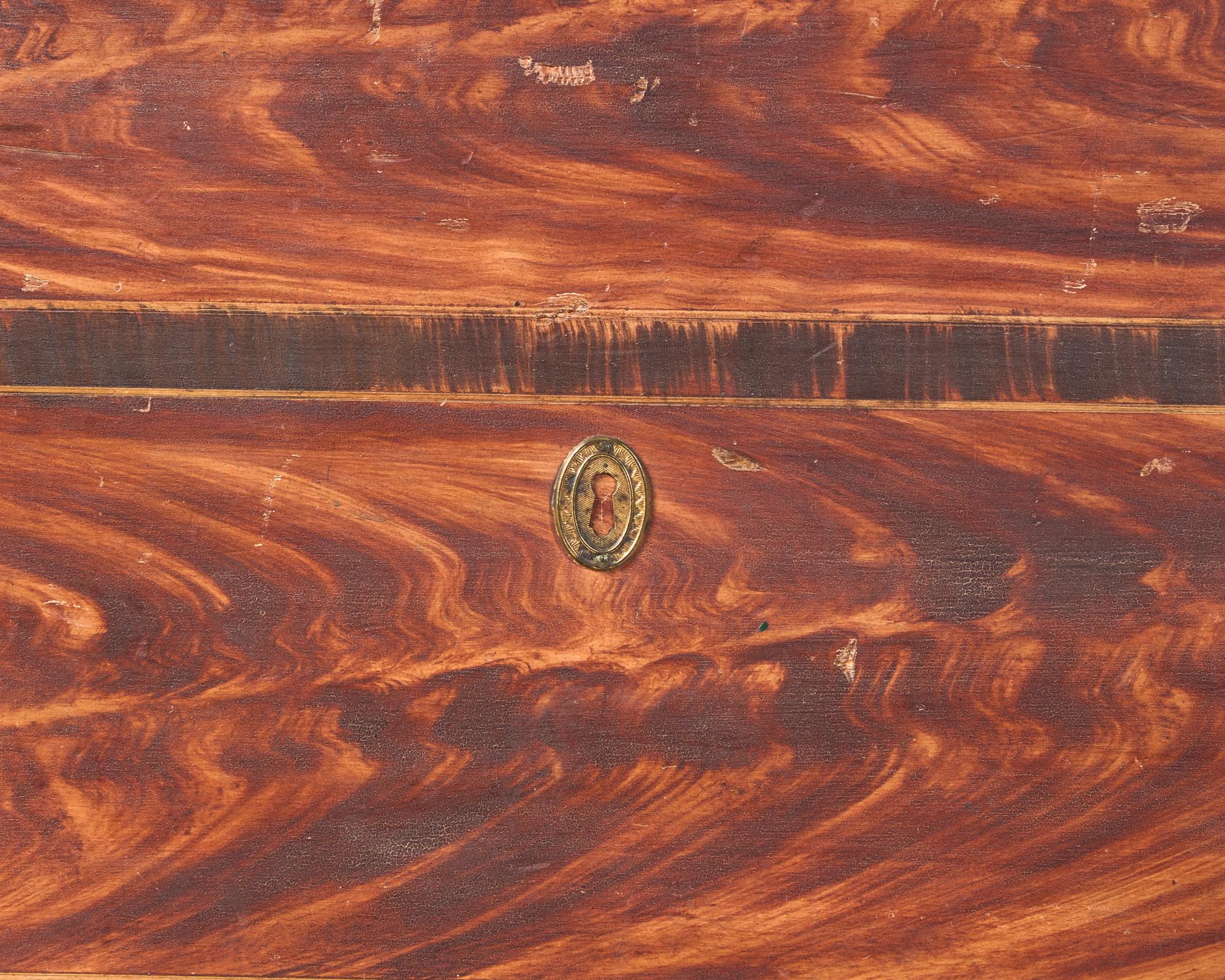 A Late Federal Grained And Red-Painted Pine Two Drawer Mule Chest