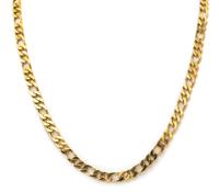 A 14 Karat Yellow Gold Curb Link Chain Necklace. 22.20 dwts.