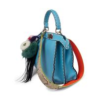Fendi, Blue Leather Medium Peekaboo Bag
