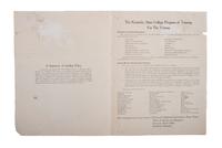 [EDUCATION] -- [WORLD WAR II]. Kentucky State College promotional pamphlet for African American veterans. Frankfort, KY: Kentucky State College, n.d..