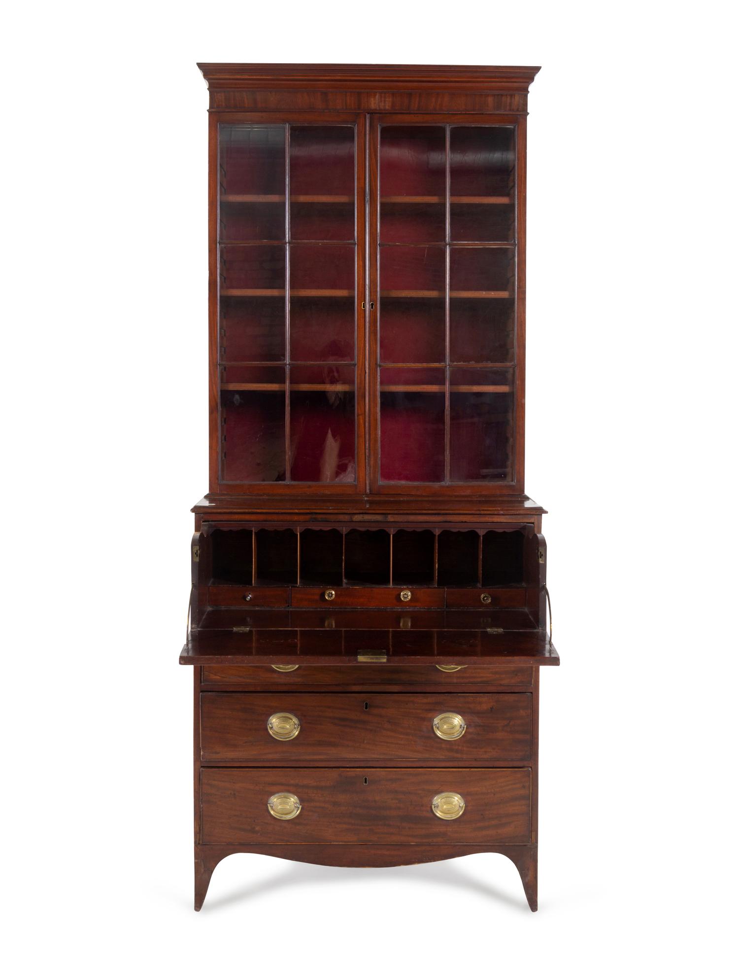 A George III Mahogany Secretary Bookcase