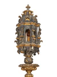 A Venetian Painted and Parcel Gilt Lantern on Stand