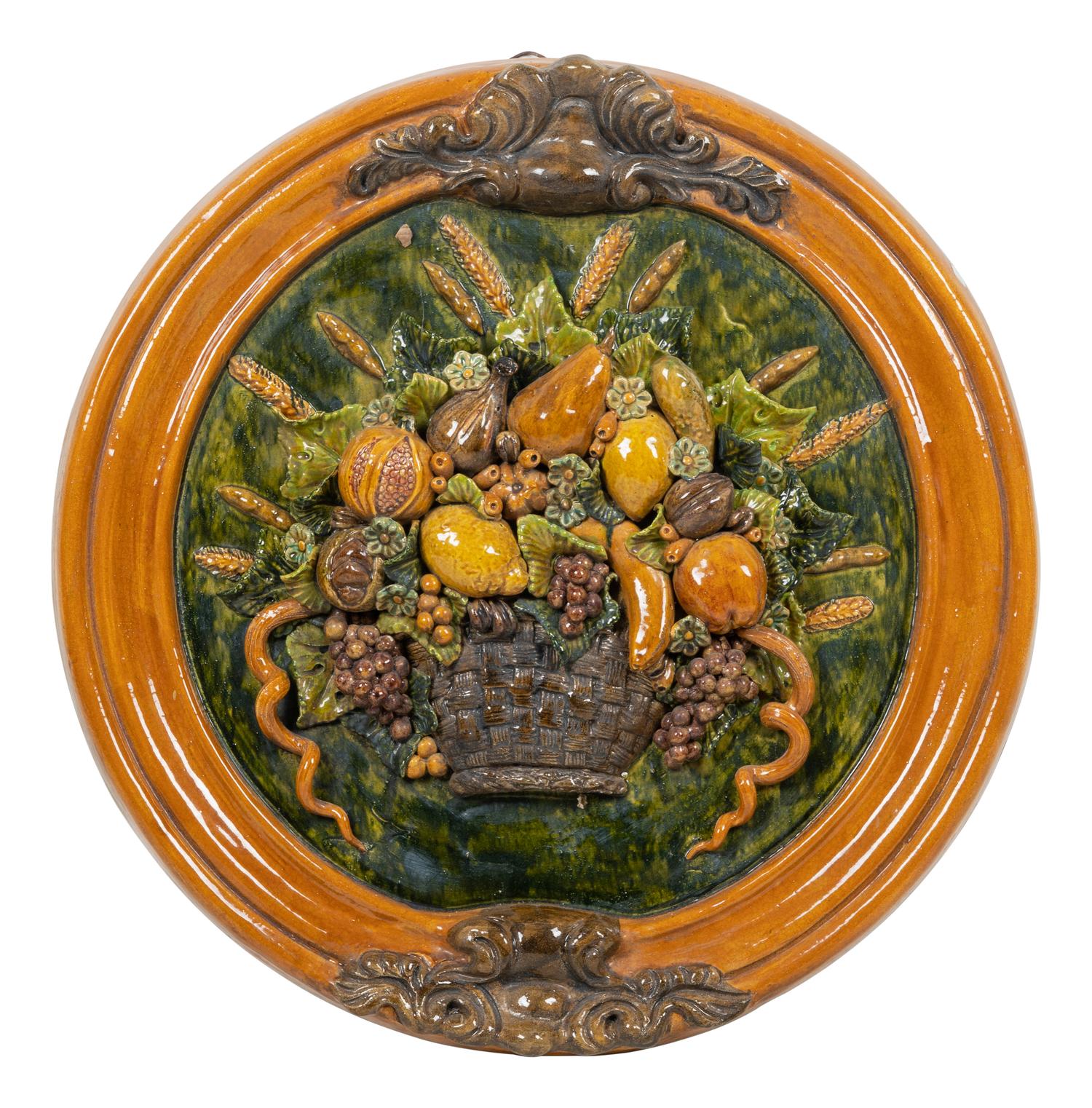 A Continental Majolica Plaque